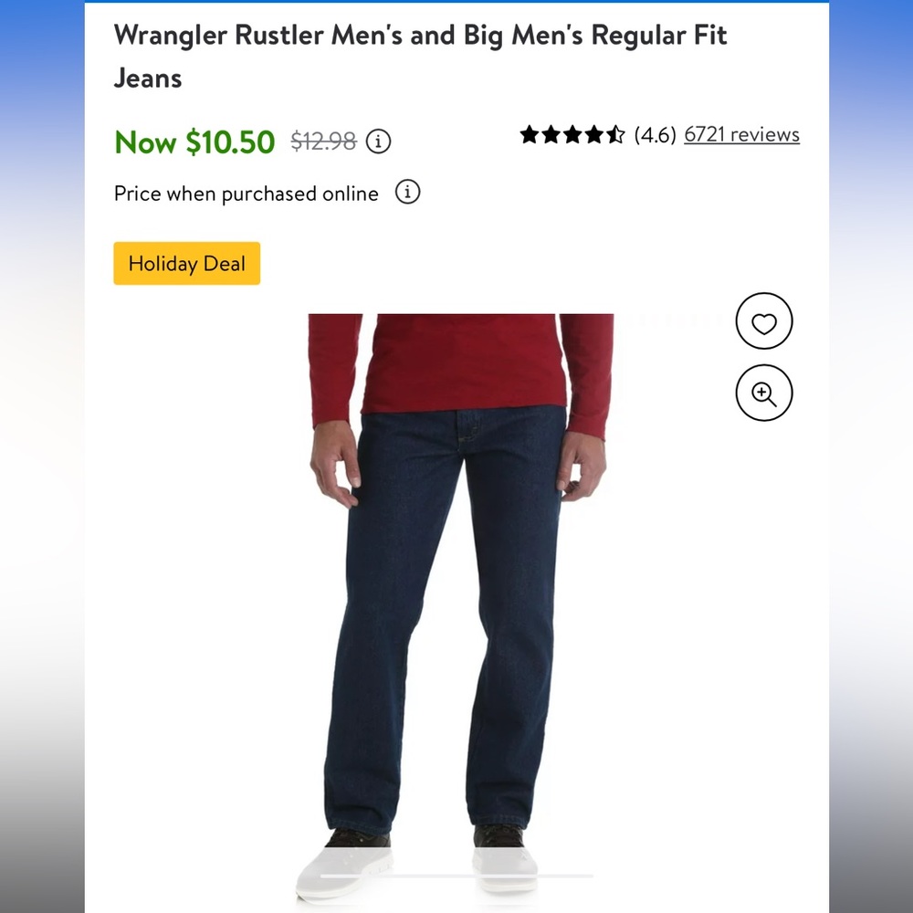 Wrangler Rustler Men's and Big Men's Regular Fit Jeans